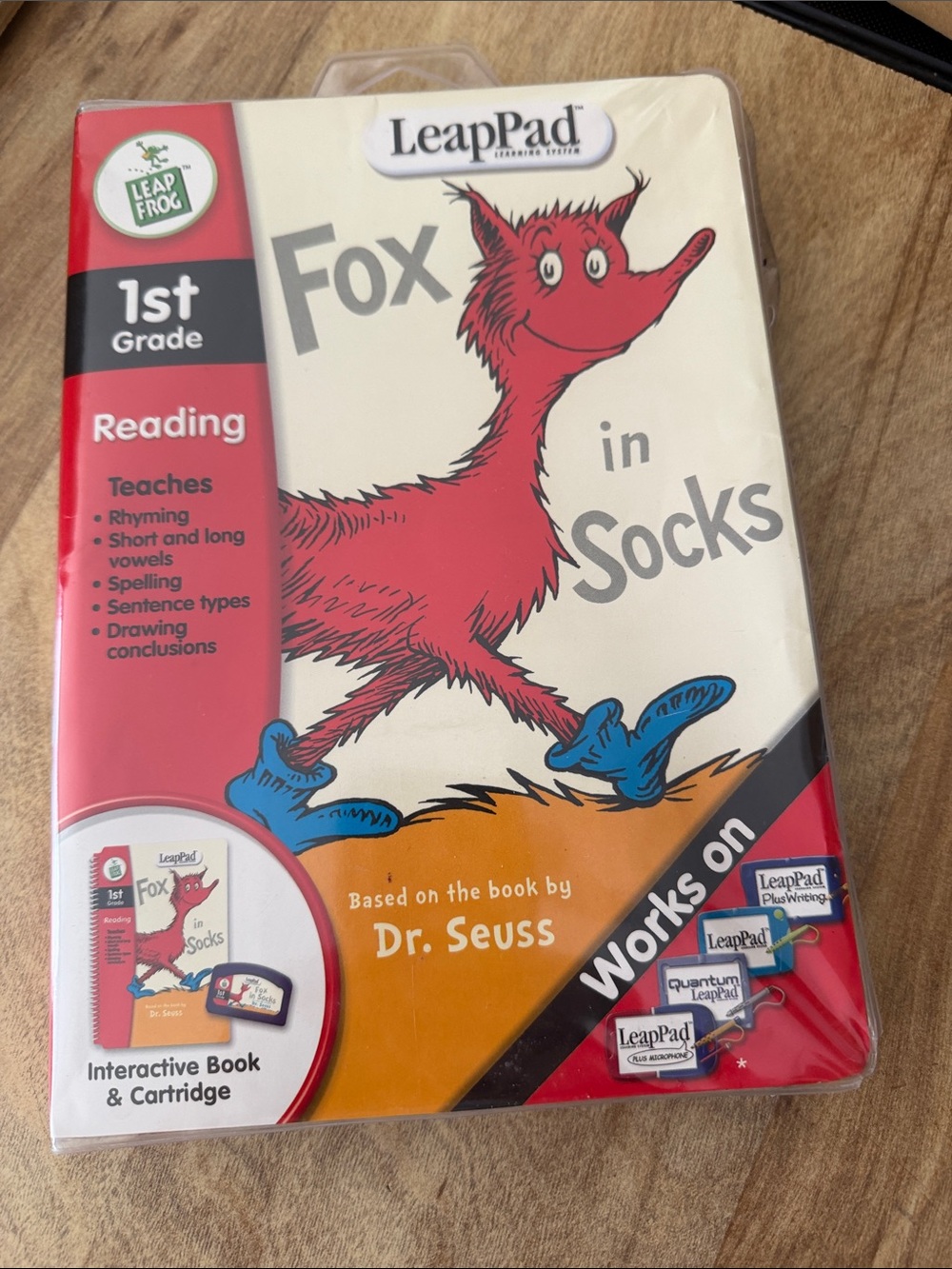 LeapPad Fox in Socks Dr Seuss 1st Grade Interactive Book and Cartridge NEW